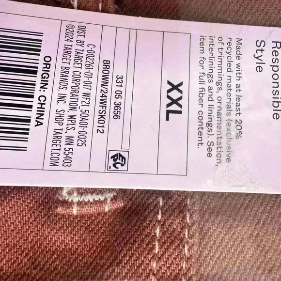 Women's Denim Cargo Mini Skirt Wild Fable color brown - Picture 14 of 16